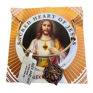 Alex and Ani Gold Sacred Heart of Jesus Love One Another Bracelet